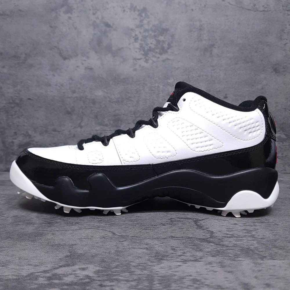 NIKE AIR JORDAN 9 Low‎ Golf Shoes Mens 9.5 White Black Red FJ5934-100 Nby